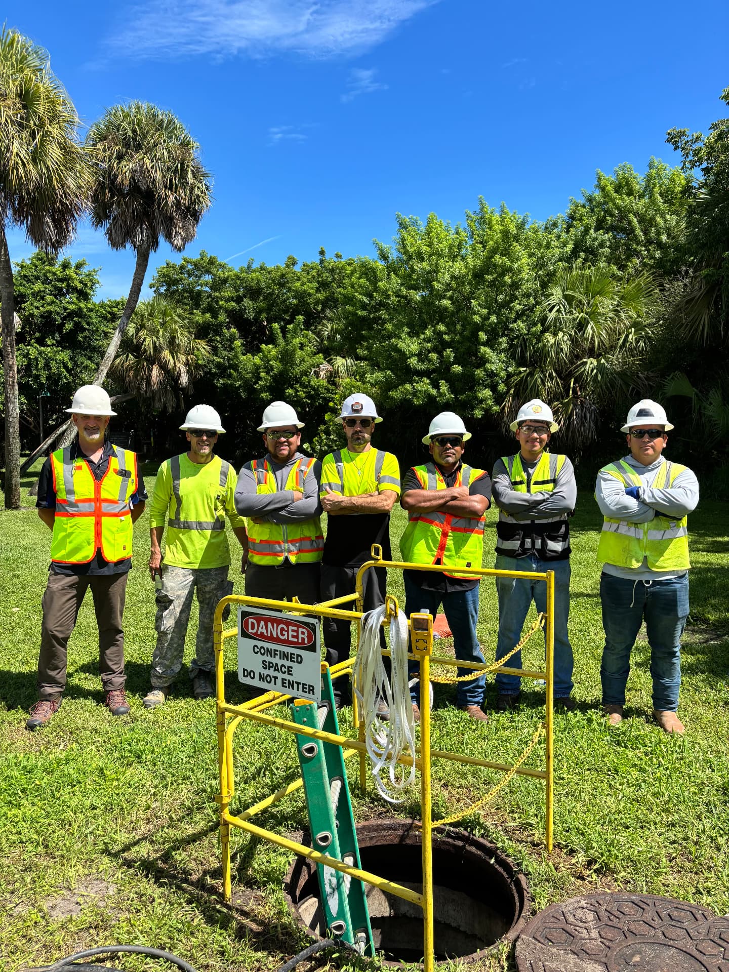 Krull Telecom field crew at a confined space work site